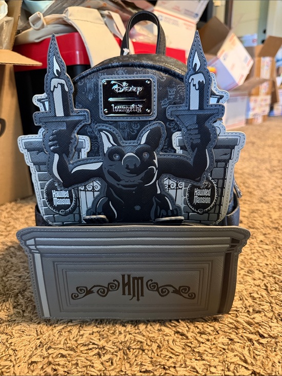 Loungefly Handbags - Loungefly Disney Haunted Mansion Gargoyle Mini Backpack in Black and Gray